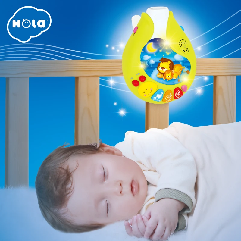 Baby Rotate Musical Jungle Baby Mobile Nursery Cot/Crib Mobile Multi Function with Lights & Music Box Children Play Cartoon Toy