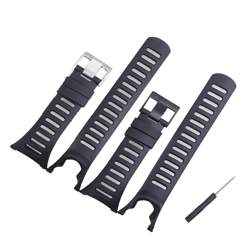 

Suunto Ambit 1 2 3 2R 2S 3s Core 24mm Black White Mate Black Buckle Watch Strap Silicone Rubber Replacement for Electronic Watch
