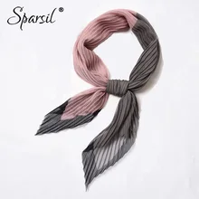 Sparsil, женские стильные плиссированные шарфы 58x58 см, ромбические шарфы, двухцветные Лоскутные шарфы, весенний атласный Шелковый тонкий дышащий шейный платок Sparsil, женские стильные плиссированные шарфы 58x58 см, ромбические шарфы, двухцветные Лоскутные шарфы, весенний атласный Шелковый тонкий дышащий шейный платок