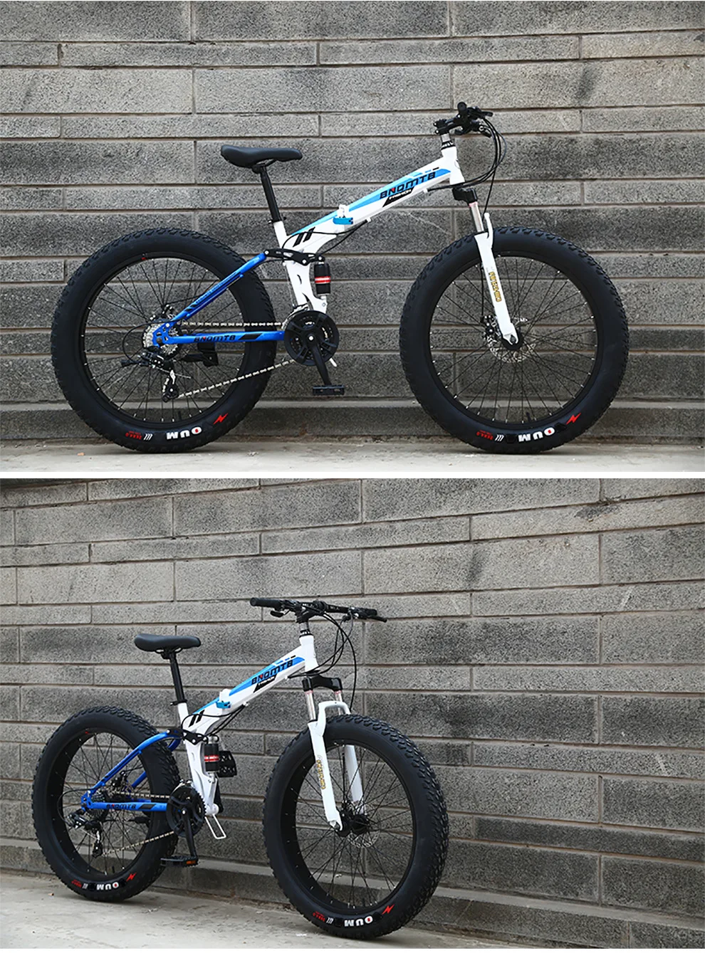 Best Mountain Bike 24/26inch Folding Bike Road Bike Double Disc Brakes Folding Mountain Bikes Student Bicycle 4.0 Wide Wheel Fat Tire 7