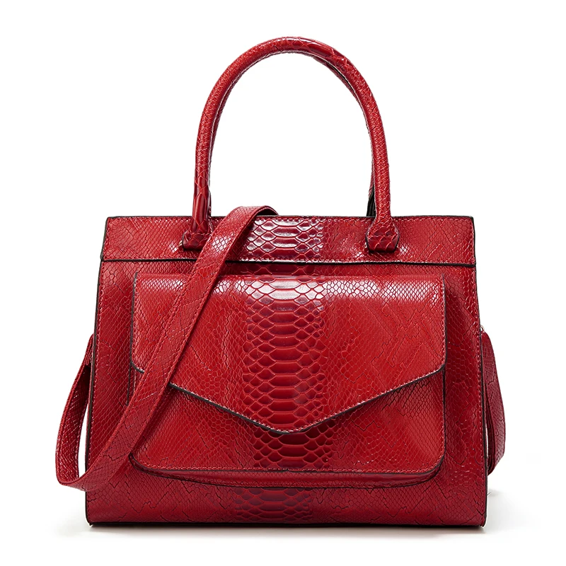 JOOZ, новинка, модная женская сумка, роскошная, cuir, змеиная, женские кожаные сумки с мешочком, женская сумка-тоут, bolsos, женская сумка-мессенджер - Цвет: Red wine