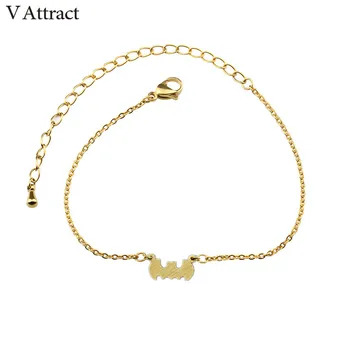 

V Attract 10 Pcs Stainless Steel Batman Magic Cuff Bracelet Women 2018 Boho Jewelry Punk Gold Chain Pulseiras Femininas