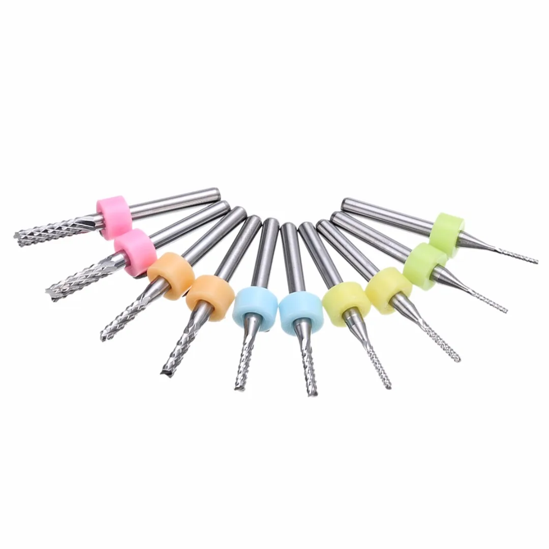 10Pcs Carbide Drill Bit 1-3mm Micro Drill Bits Set PCB CNC Hard Wood Rotary Cutter Engraving Milling Tool Mayitr
