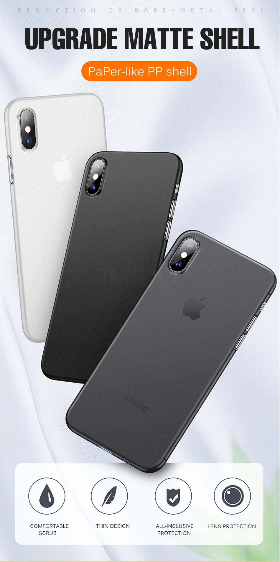 Ultra Thin 0.2mm Matte Case For iphone 12 Mini X