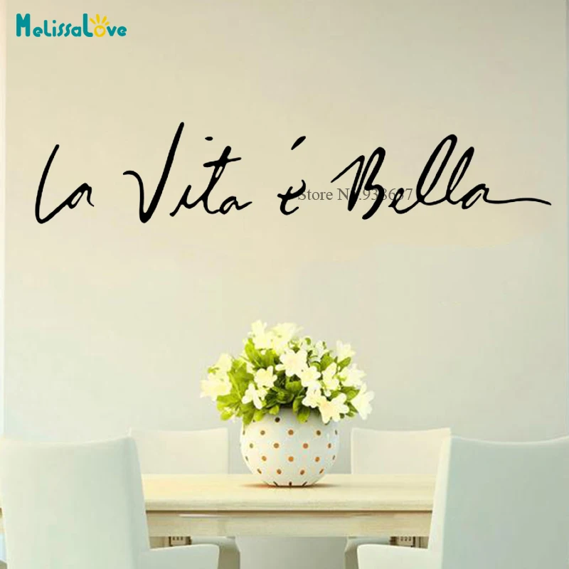 La vita e bella life is Beautiful Italian Quote Наклейка для дома, окна, передней двери, украшение, знак приема CL297