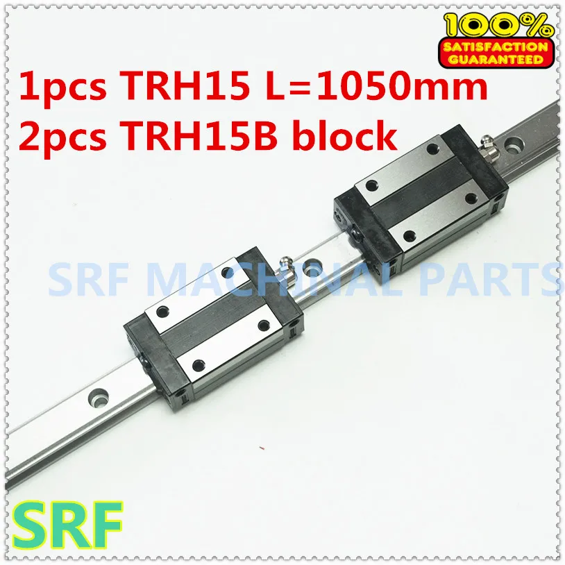 

1pcs 15mm width 1050mm TRH15 Linear Guide Rail + 2pcs TRH15B Block Carriage Linear motion guide way CNC