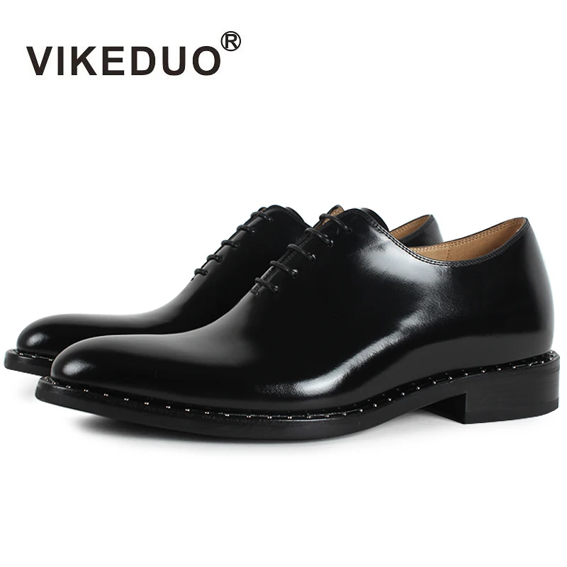 

VIKEDUO Luxury Brand Mens Oxford Within Increase Shoes New Fashion Top Glossy Formal Shoe For Man Male Genuine Leather Footwear