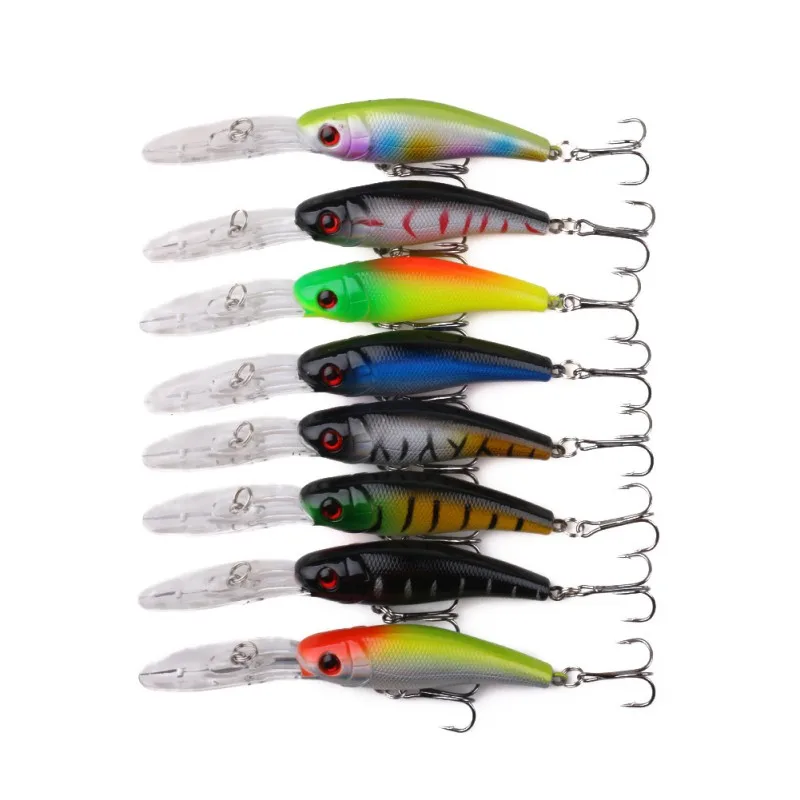 Iscas de Pesca Atacar para Água Doce de Água Pesca do Salmão Kit de Lote Misto Iscas Ganchos Salgada Baixo Truta 43 - 53 56pcs 5 Iscas Ganchos Iscas De Pesca Atacar para