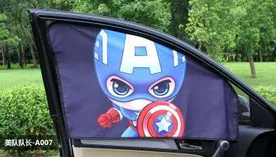 2pcs/Set Universal American Carton Car Side Window Sunshade Curtains Auto Windows Curtain Sun Visor Blinds Cover Car-styling car-window-covers-for-sun