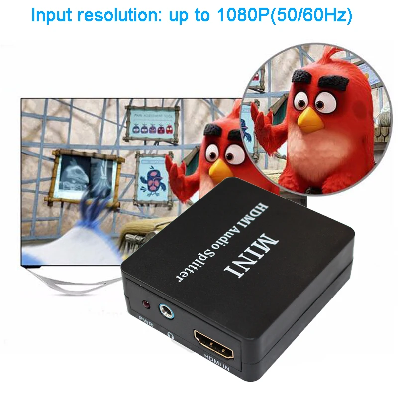  1080p HDMI audio extractor + Ottico TOSLINK SPDIF + coxial Estrattore Audio Convertitore di HDMI Au