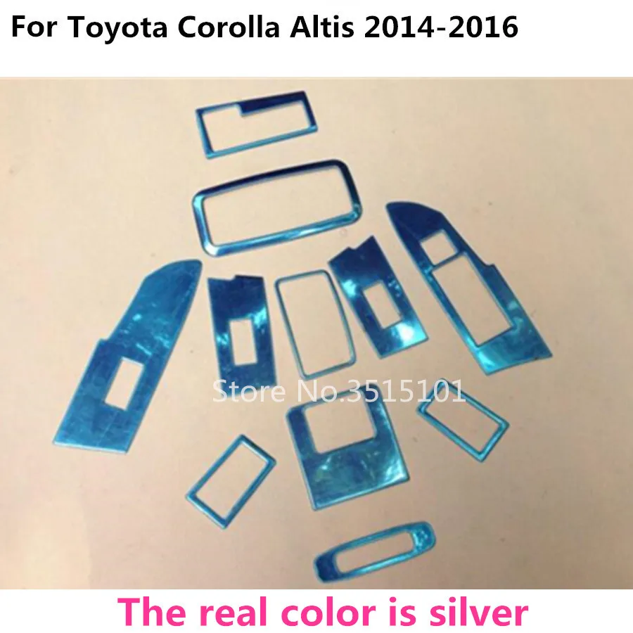 

Car Glass light switch read outlet vent inner trim Cab storage box Sunroof handle 11pcs For toyota Corolla Altis 2014 2015 2016