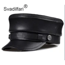 Svadilfari, бейсболка из натуральной кожи, шапка, женская зимняя теплая, новинка, брендовая, мужская, из коровьей кожи, кожаная, Newsboy, армейская Черная кепка, s шапки