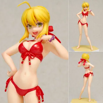 

Fate Saber extra Ver stay Night zero Japan Anime Action figure red swimsuit wave PVC 16cm model brand new sexy girl doll