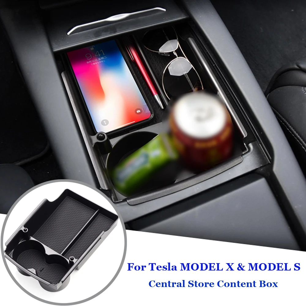1x Автомобильный внутренний центральный консольный лоток полка для мелочей Tidying для Tesla модель X/S