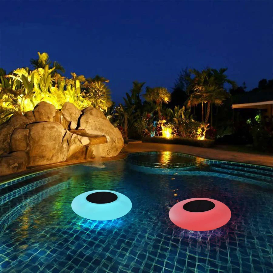 Solar Pool Lights,  Solar Floating Light with Remote Control Multi-Color Changing Waterproof Outdoor Solar Garden Lights solar flood lights outdoor