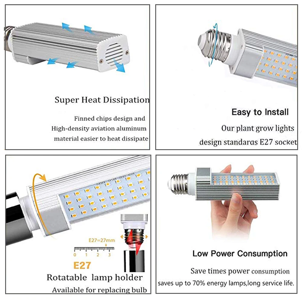 Lâmpada para Planta Luz do Dia Crescer Luzes Bulbo 45 w Espectro Completo Sunlike Crescente Lâmpada Substituição 220 v E27 4 do dia substituição crescer lâmpada para planta luzes bulbo