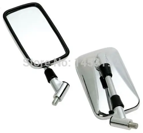 

NEW Free Shipping Chrome Rectangle Mirror For Honda For Kawasaki For Suzuki Cruiser Touring Custom Chopper