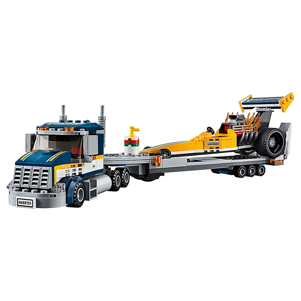 Dragster Transporter City Great Vehicles 60151 строительные блоки кирпичи модель автомобиля игрушки
