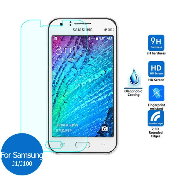 

2PCS For Samsung GALAXY J1 Tempered Glass Screen Protector 9h Safety Protective Film on J 1 100H 100fN J100FN J100H SM-J100FN