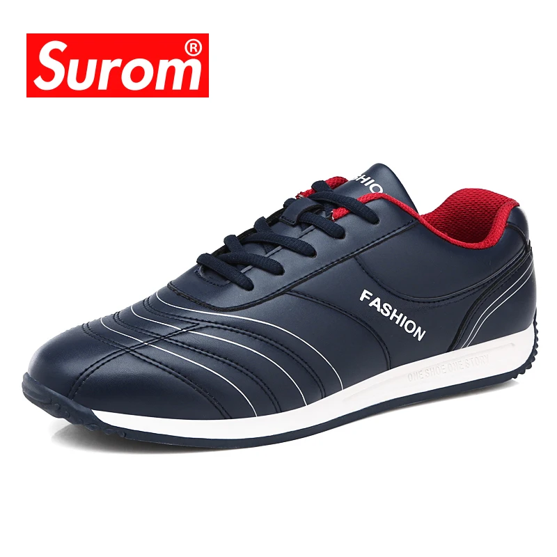 SUROM Men's Casual Shoes Designer Classic Sneakers Male Shoes Adult Breathable Comfortable Lace up Krasovki For Man Footwear