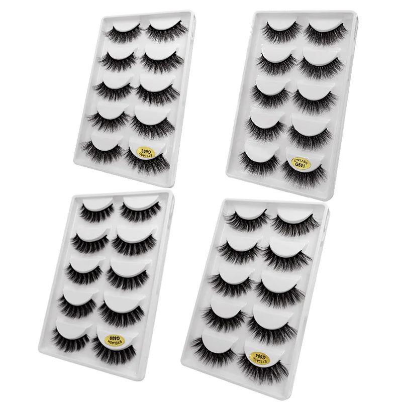 

5Pairs false eyelash makeup mink eyelashes soft fluffy dramatic 3d mink lashes eyelash extension mink cilios make up maquillaje