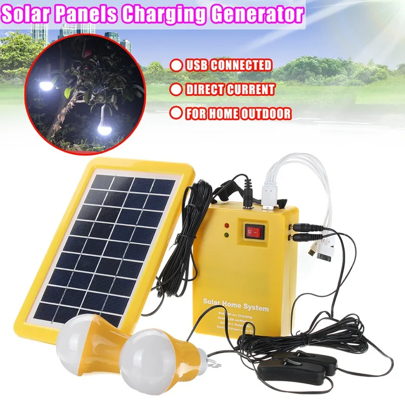 

Kinco 2 x 1W Bulb + Solar Panel Portable Home Outdoor DC 9V 3W Solar Panels Battey Charging Generator Power Generation Energy