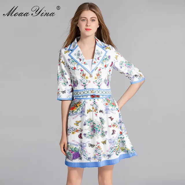 Best Offers MoaaYina Fashion Set Spring Women Half SleeveTurn-down Collar Floral Print loveliness Elegant Tops+Midi Skirt Two-piece suit Best Offers MoaaYina Fashion Set Spring Women Half SleeveTurn-down Collar Floral Print loveliness Elegant Tops+Midi Skirt Two-piece suit