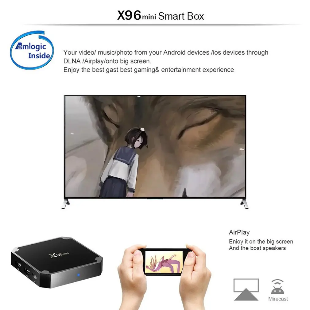 X96 mini Android 7.1 Smart TV BOX X 96 2GB/16GB 1GB/8GB Amlogic S905W Quad Core support 4K 30tps 2.4GHz WiFi Set top Box