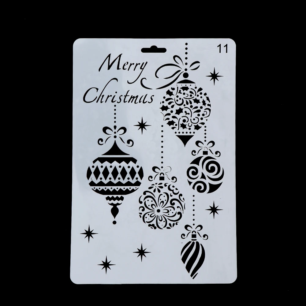

1PC Christmas Pattern Hollow Layering Stencils For Wall Painting Scrapbooking Stamping Album Decorative Embossing Paper Card