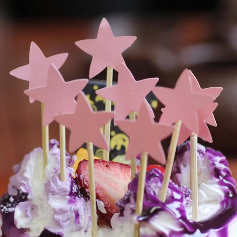 20 шт. блестящая Звезда торт Топпер вставленная карта кекс флаг украшения на день рождения Свадебная Рождественская вечеринка Товары для детей