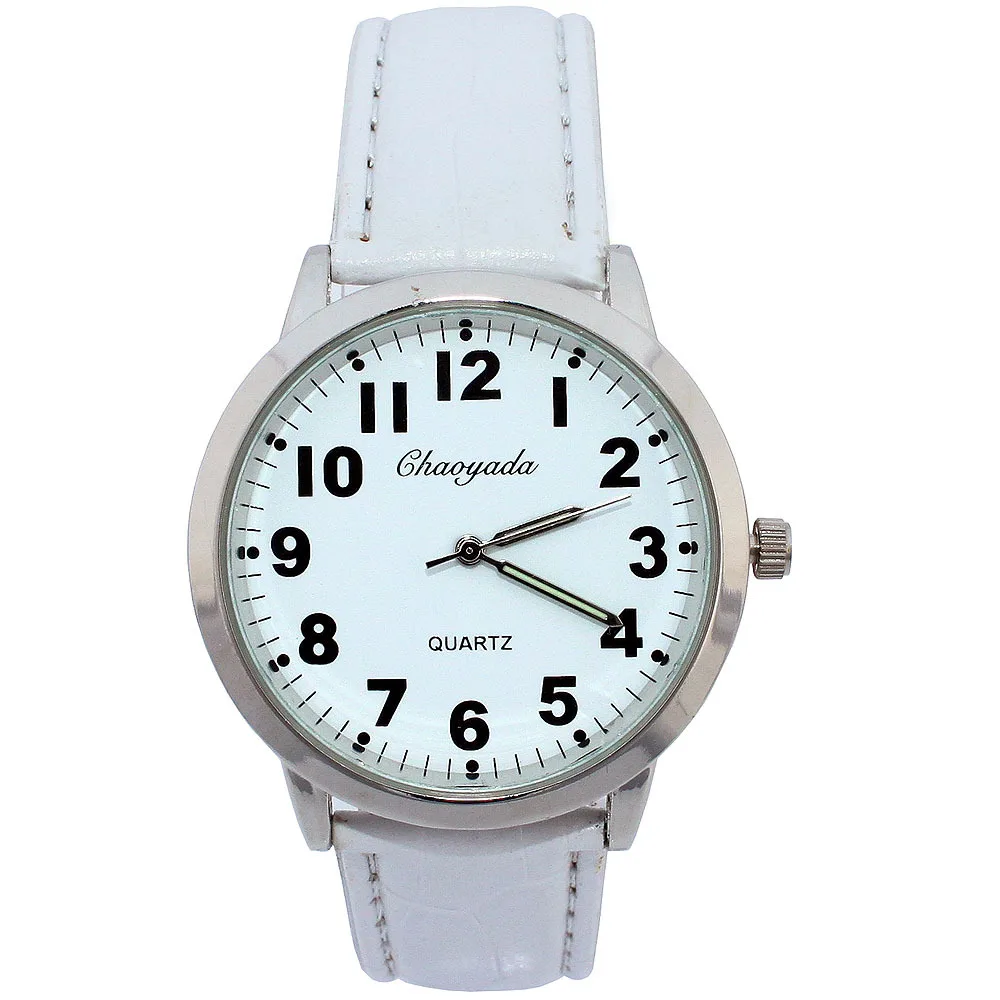 

11Colors Men Women's Fashion Number Dial Round Watches Leather Bracelet White Dial Lady Woman Quartz Wrist Watch Student Watch
