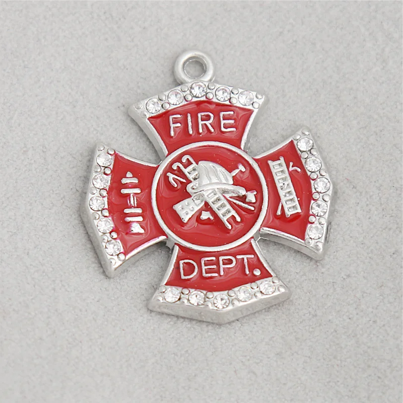 Fire Dept. Logo - Axe - Hero- 9mm Italian Charm Bracelet Link