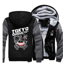 Invierno espesar con capucha anime de tokio ghoul kaneki ken cosplay chaqueta sudaderas escudo hombres mujeres top clothing