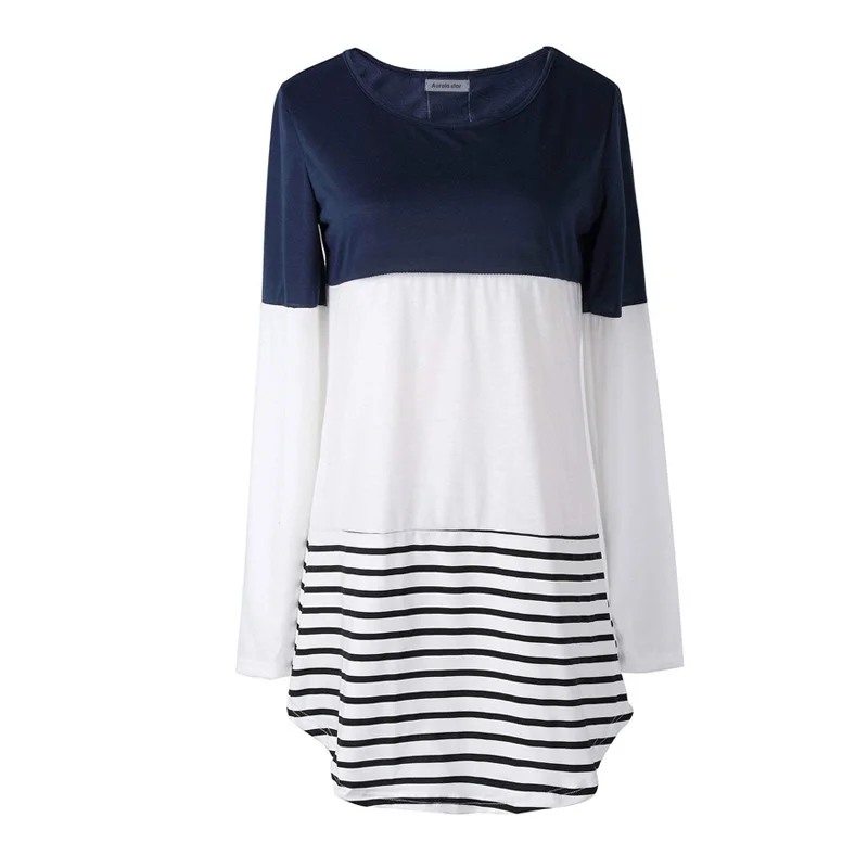 maternity winter long sleeve blouse AS1776 Navy blue 004