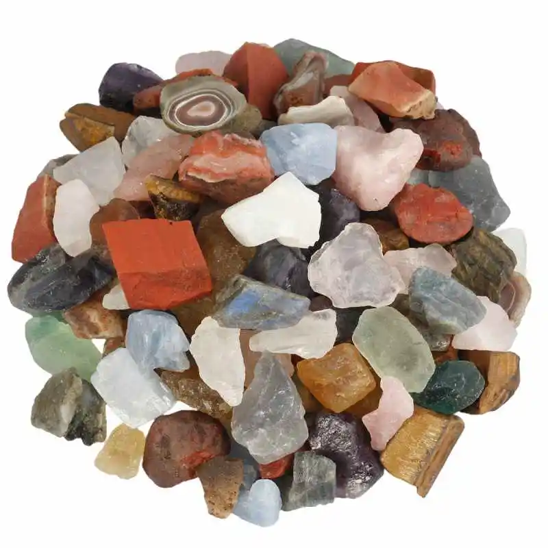TUMBEELLUW 1lb(460 г) натуральный кристалл кварца необработанный камень, необработанные камни неправильной формы для кабирования, кувырки, резки, лапидария - Цвет: Assorted Stones