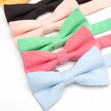 Галстук-бабочка, хлопок, Одноцветный, окрашенный, галстук-бабочка, вечерние, аксессуары, подарок для мужчин, регулируемый, формальный, Свадебный галстук-бабочка