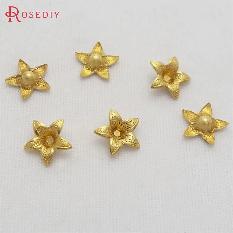 

(29444)200PCS 7MM Not plated color Brass Small Flower Beads Caps Diy Jewelry Findings Accessories Wholesale