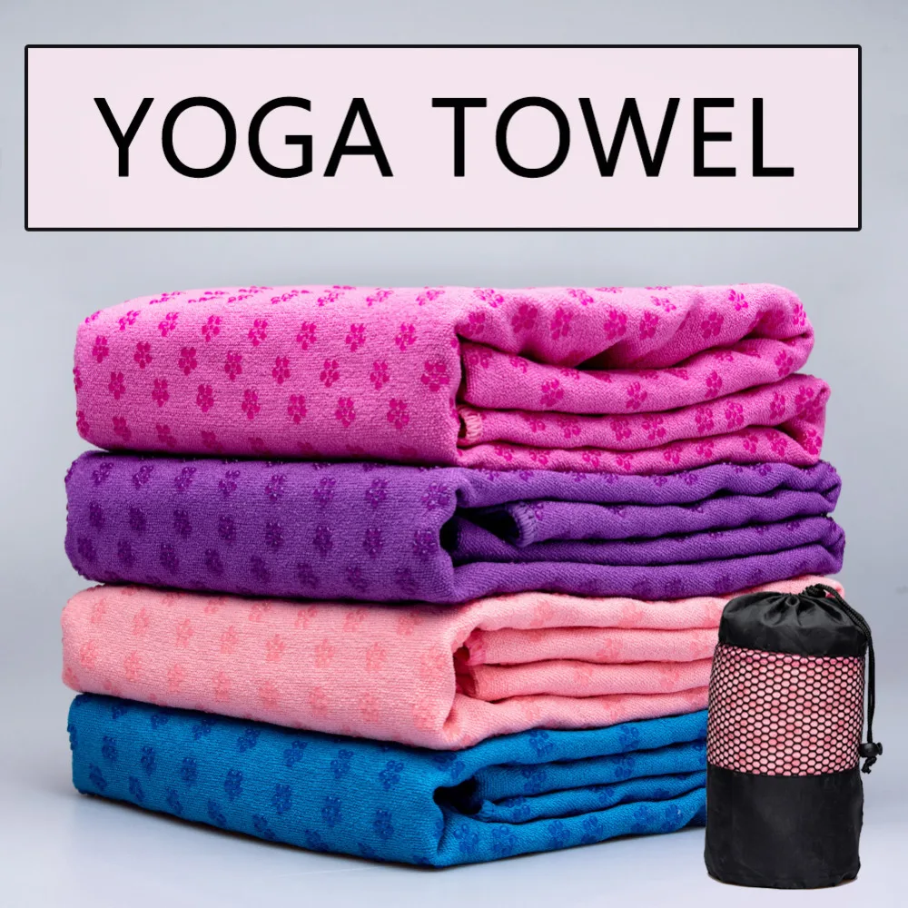 

Non Slip Yoga Mat Cover Towel Blanket Sport Fitness Exercise Pilates Anti Skid Workout with Free Bag