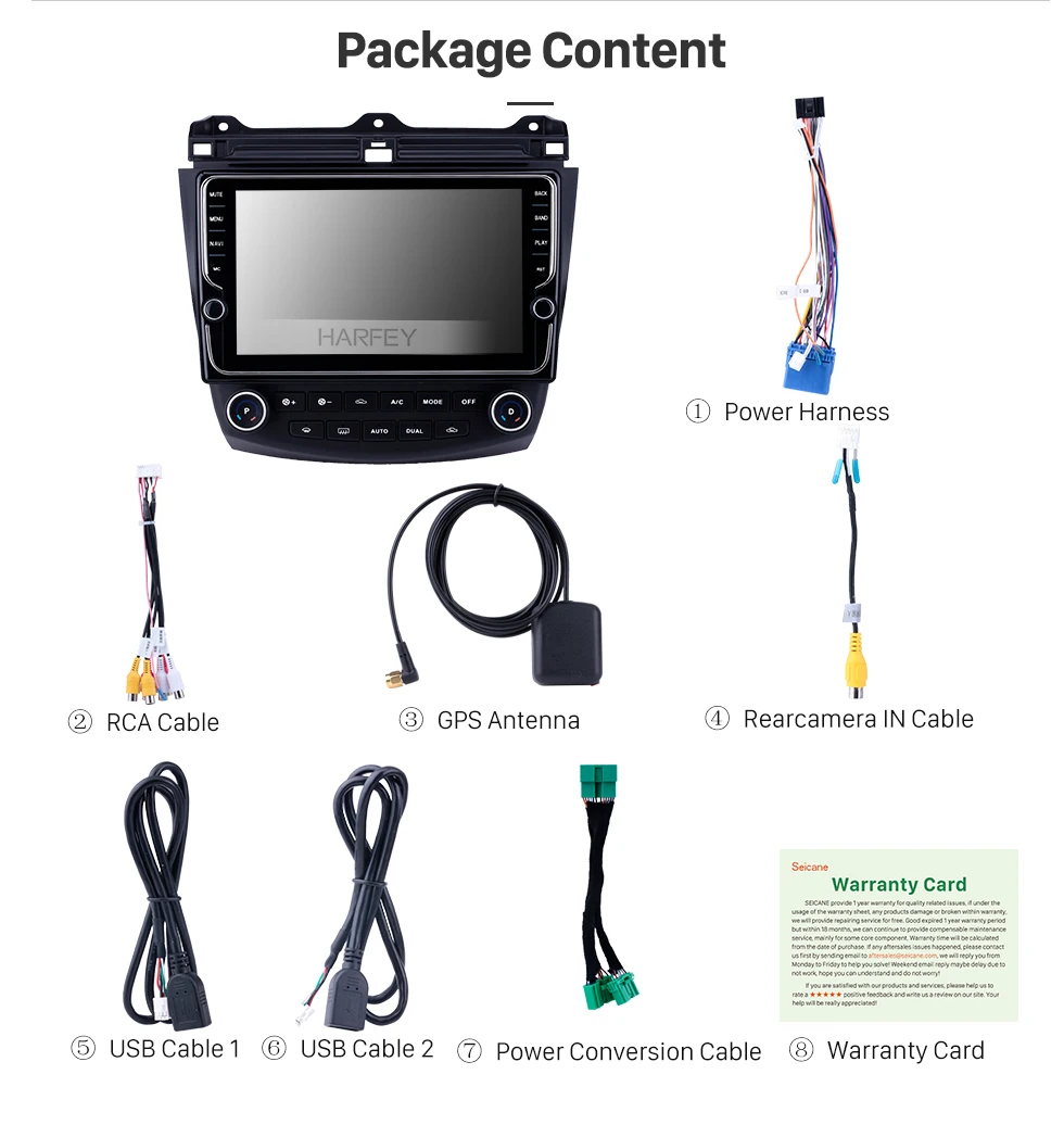 Best Harfey Android 8.1 10.1 inch HD Touchscreen Car Radio For Honda Accord 7 2003-2007 GPS Bluetooth Head unit car multimedia player 15