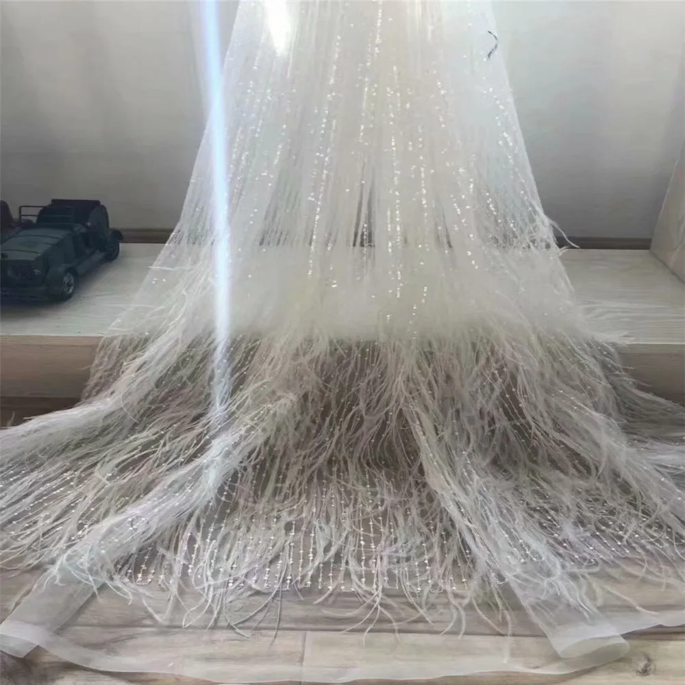 

HFX Off White/Black 3D flowers sequins on netting/mesh embroidered wedding/ evinging/show dress lace fabric by yard X209-2