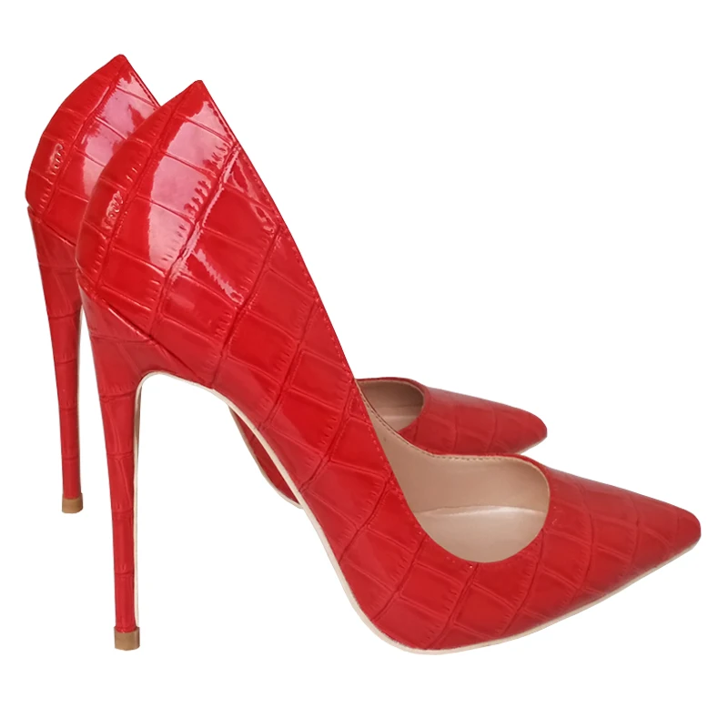 

Free shipping fashion women pumps Red crocodile patent leather pointed toe high heels shoes boots pumps 12cm 10cm 8cm Stiletto