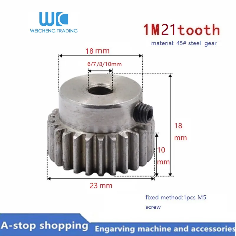 

1pcs M1 21teeth modulus gear 6/7/8/10mm reduction gears modulus gear DIY Micro Motor Transmission Parts Gear Box Mating Parts