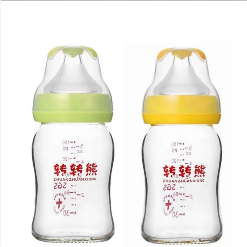 2016 Baby Feeding Bottle big Diameter Heat Resistant Glass Bottles M