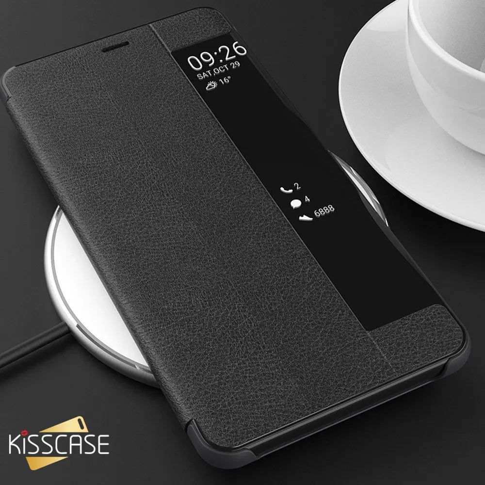 

KISSCASE Smart flip case For Samsung Galaxy S8 Case S7 Edge S9 S10 S10E S10 Plus Leather Cover For Huawei Y6 Honor 8X Nova 3 3i