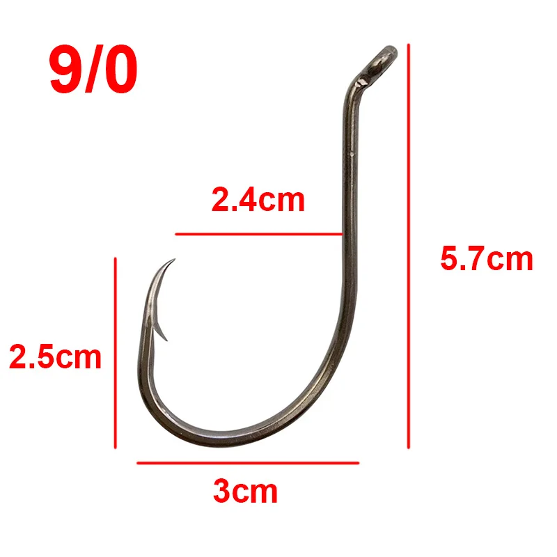 180pcs 8299 High Carbon Steel Fishing Hooks Black Offset Octopus Beak Bait Fishhook Size 1 2 6 8 2/0 3/0 4/0 5/0 6/0 7/0 8/0 9/0 - Цвет: 9 0