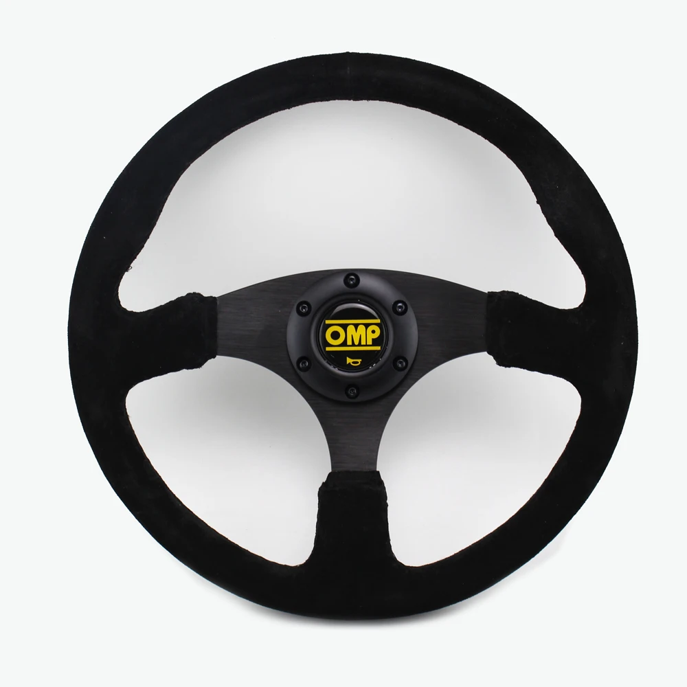 

OMP Flat Style Suede Leather Steering Wheel 14inch 350mm Auto Racing Drifting Steering wheels Great Look