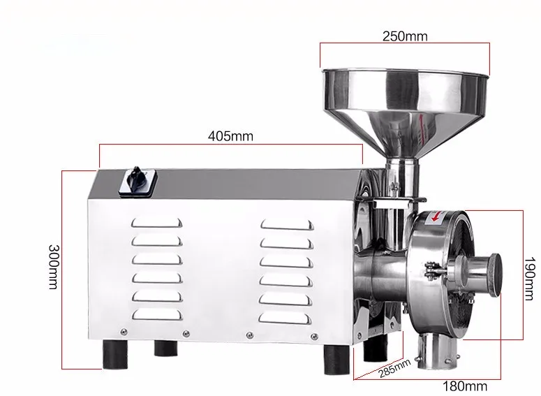 1500 Вт, специи и китайской травы Точильщик, сахар Пеппе мельница, зерна сои Еда шлифовальный станок, нержавеющая сталь ne