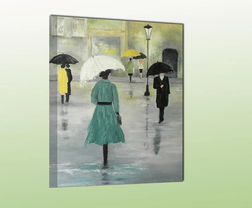 

Love in the rain oil painting Hand Painted firguartive art for decor