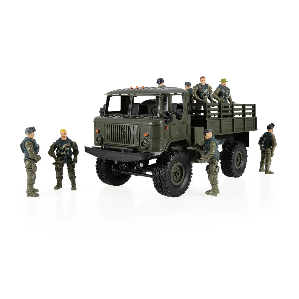B-24 116 RC Car 2.4GHz RC militar Truck Off-road Army Car Radio Control Electric Vehicle With LED Light RTR RC Toys Gifts (13)