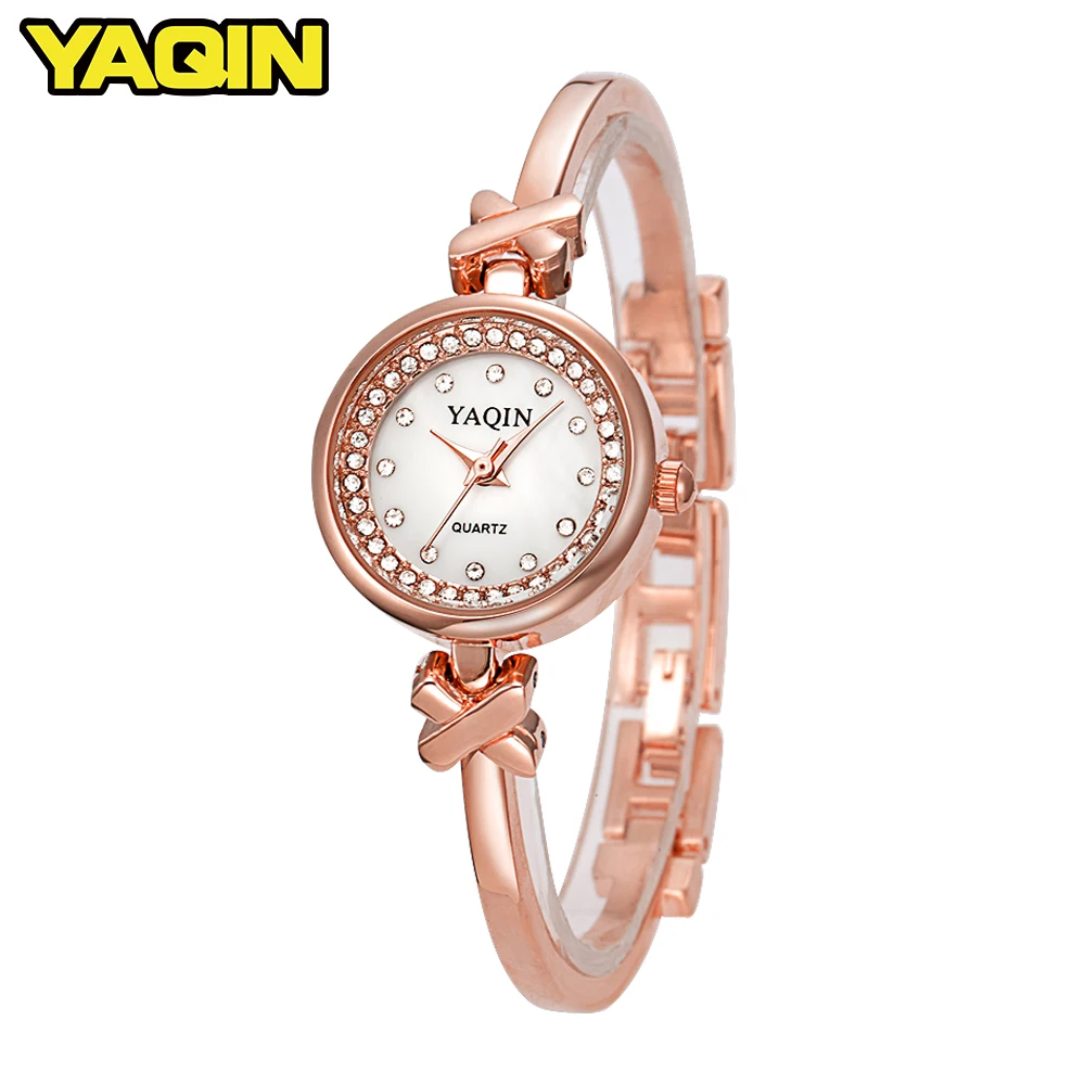 

YAQIN Fashion reloj mujer Business Gold Watch Women Steel Bracelet Watches Elegant Ladies Diamond Watch relogio feminino